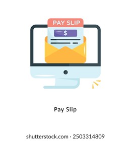 Pay Slip Vector Flat Icon Design illustration Symbol on White background EPS 10 File 