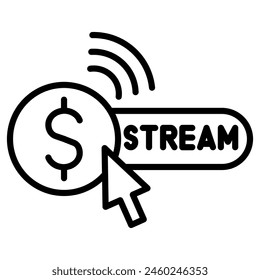 Ilustración vectorial de línea de icono de transmisión de pago