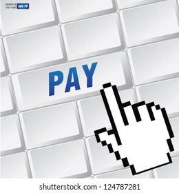 Pay symbol on keyboard,vector