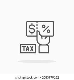 Pay Tax icon. Editable Stroke and pixel perfect. Outline style. Vector illustration. Enjoy this icon for your project.
