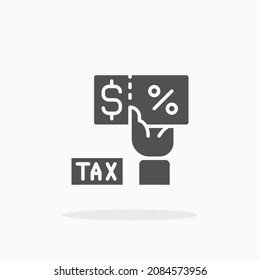 Pay Tax icon. Solid or Glyph style. Vector illustration. Enjoy this icon for your project.