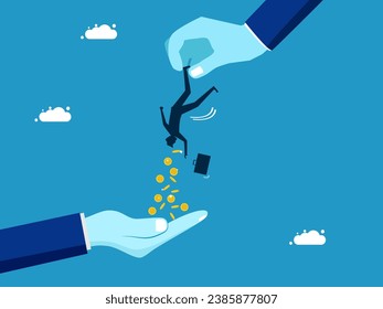 Pay taxes or request payment. businessman collecting money 