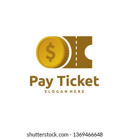 Pay Ticket logo designs concept vector