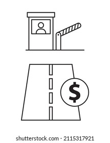 pay toll fee check point  entrance outline icon 