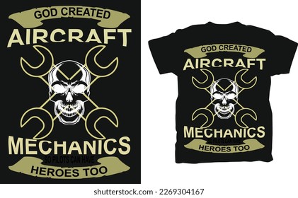 Pay tribute to the hard-working aircraft mechanics with this trendy T-shirt. It features a bold logo featuring the inspiring phrase: ‘God Is An Aircraft Mechanic So Pilots Can Have Heroes Too’. Ready 