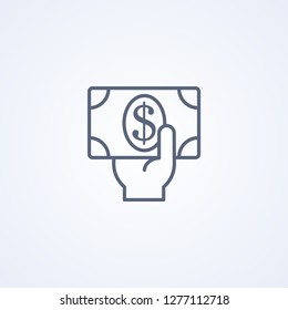 Pay, vector best gray line icon on white background, EPS 10