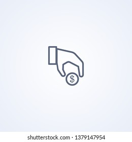 Pay, vector best gray line icon on white background, EPS 10