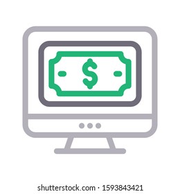 pay vector color line icon 
