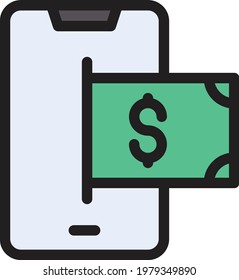 icono de línea de color de vector de pago