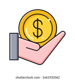 pay vector flat color icon 