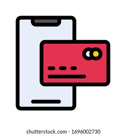 pay vector flat color icon 