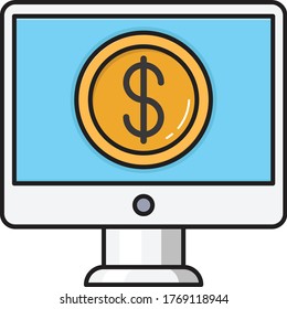 pay vector flat color icon 