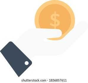 pay vector flat color icon