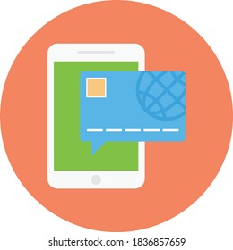 pay vector flat color icon 