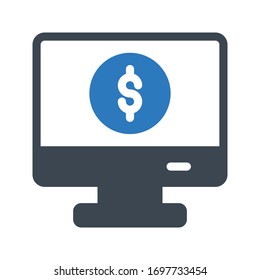 icono de color de glifo de pago vectorial 