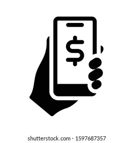 pay vector glyph flat icon 