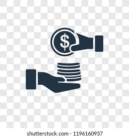 Pay vector icon isolated on transparent background, Pay transparency logo concept