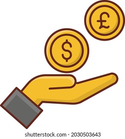 ilustración de pay Vector en un fondo transparente. Símbolos de calidad premium. Icono de color plano de línea vectorial para el concepto y el diseño gráfico.
