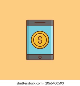 pay Vector illustration on a transparent background. Premium quality symbols.Vector line flat color icon for concept and graphic design.