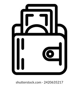 Pay wallet for lesson icon outline vector. Podcast culture. School speak