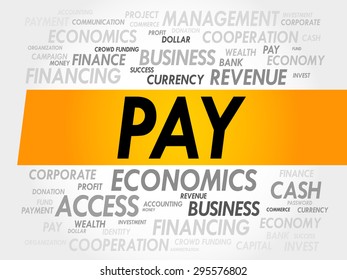PAY word cloud, business concept