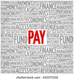 PAY word cloud, business concept