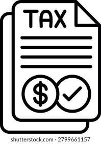 Payable Tax Line Icon Vector Design