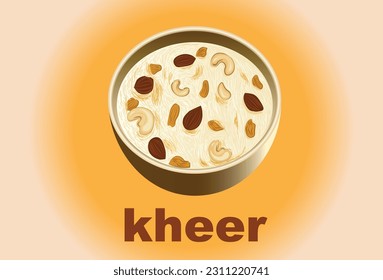 Payasam or Kheer Indian main sweet dish made during special occassion. Milk, sugar and dry nuts.