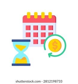 Payback Period Icon Flat Vector Illustration