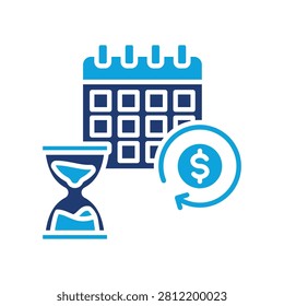 Payback Period Icon Glyph Color Vector Illustration