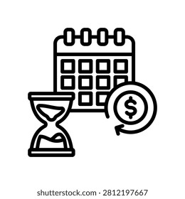 Payback Period Icon Line Vector Illustration