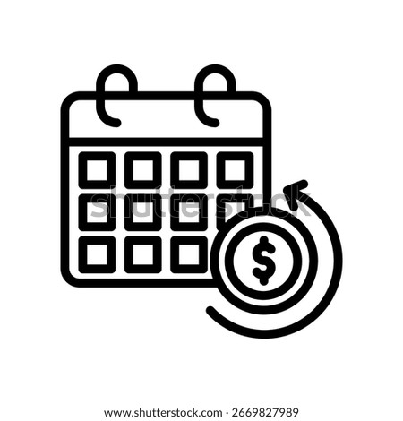 Payback Period Icon Outline Vector Illustration