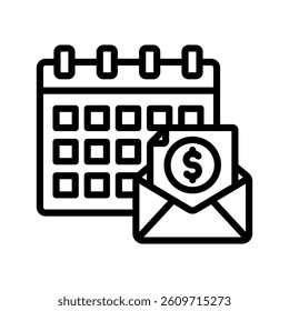 Paycheck Date Line Vector Illustration On White Background.