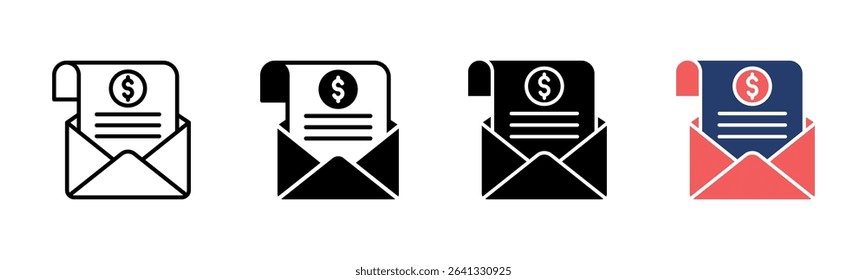 Paycheck icon sheet multiple style collection