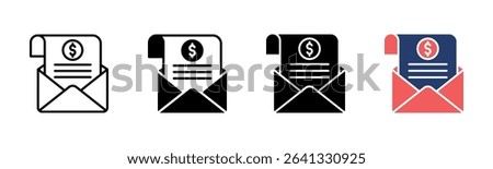 Paycheck icon sheet multiple style collection
