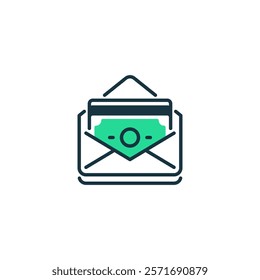 Paycheck line icon. Universal creative premium symbol. Vector sign icon logo template. Vector illustration