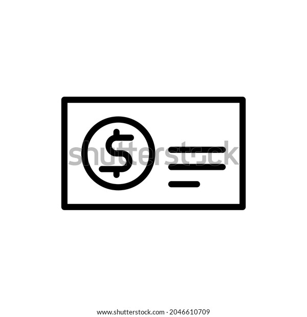 Paycheck Linear Vector Icon Logo Outline Stock Vector (Royalty Free ...