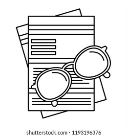 Paycheck paper icon. Outline paycheck paper vector icon for web design isolated on white background