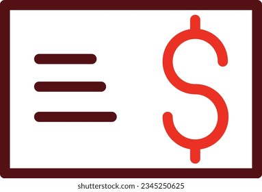 Paycheck Thick Line Two Color Icons For Personal And Commercial Use.
