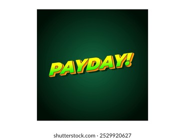 Día de pago. Diseño de efectos de texto 3D para anuncios digitales o impresos