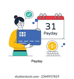 Payday abstract concept vector in a flat style stock illustration