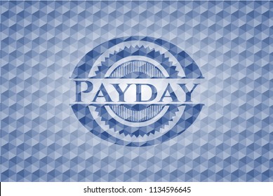 Payday blue emblem with geometric background.