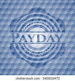 Payday blue polygonal badge. Vector Illustration. Detailed.