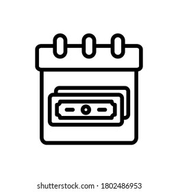 payday (Calendar and Date) icon outline vector. isolated on white background