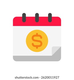 Payday Calendar Vector for Salary and Payment Date Reminder. Financial planning and money schedule icon