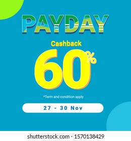 Payday Cashback 60% Illustration Design