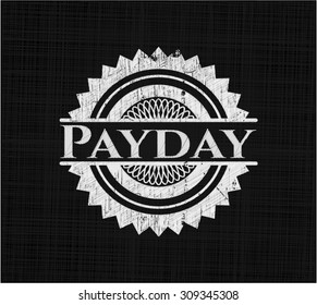 Payday chalk emblem written on a blackboard
