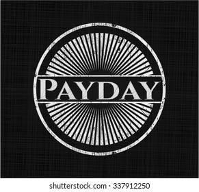 Payday chalk emblem written on a blackboard