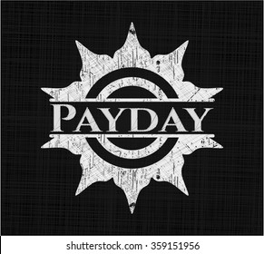 Payday chalk emblem written on a blackboard