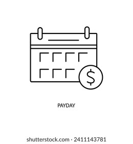 payday concept line icon. Simple element illustration. payday concept outline symbol design.